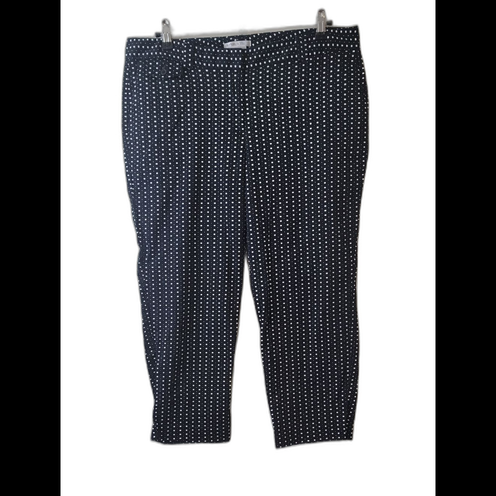 Van Heusen Black Cropped Pants with White Square Dot Print